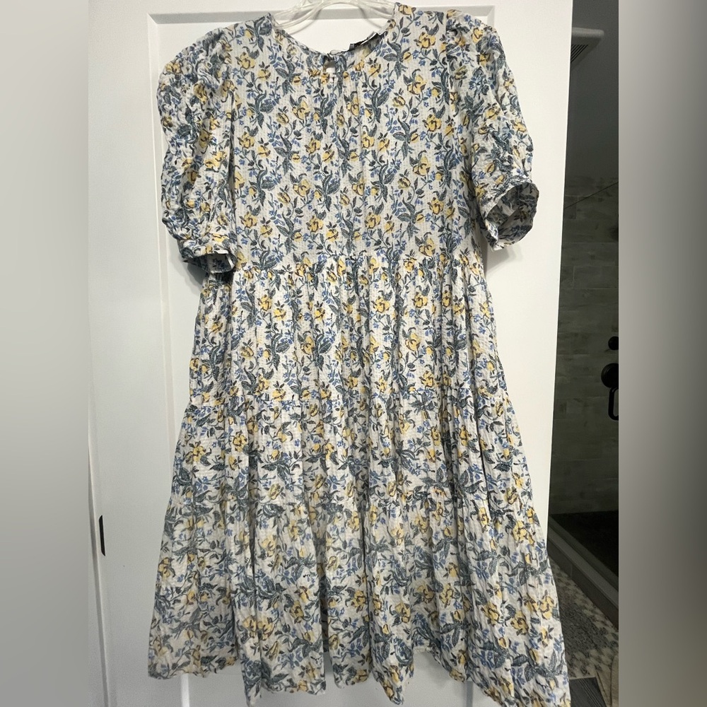 En Saison Floral Mini Dress - Blue and Yellow